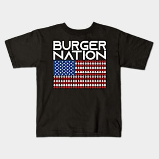 America Burger Usa Us Flag States Nation Kids T-Shirt